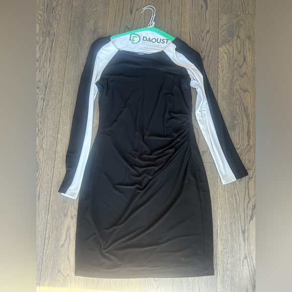 Chaps long sleeve black and white dress - Picture 2 of 6